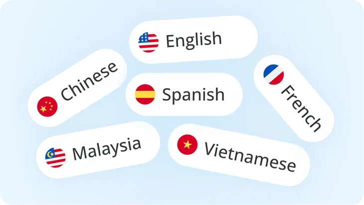 Illustration showing multilingual transcription supporting diverse accents