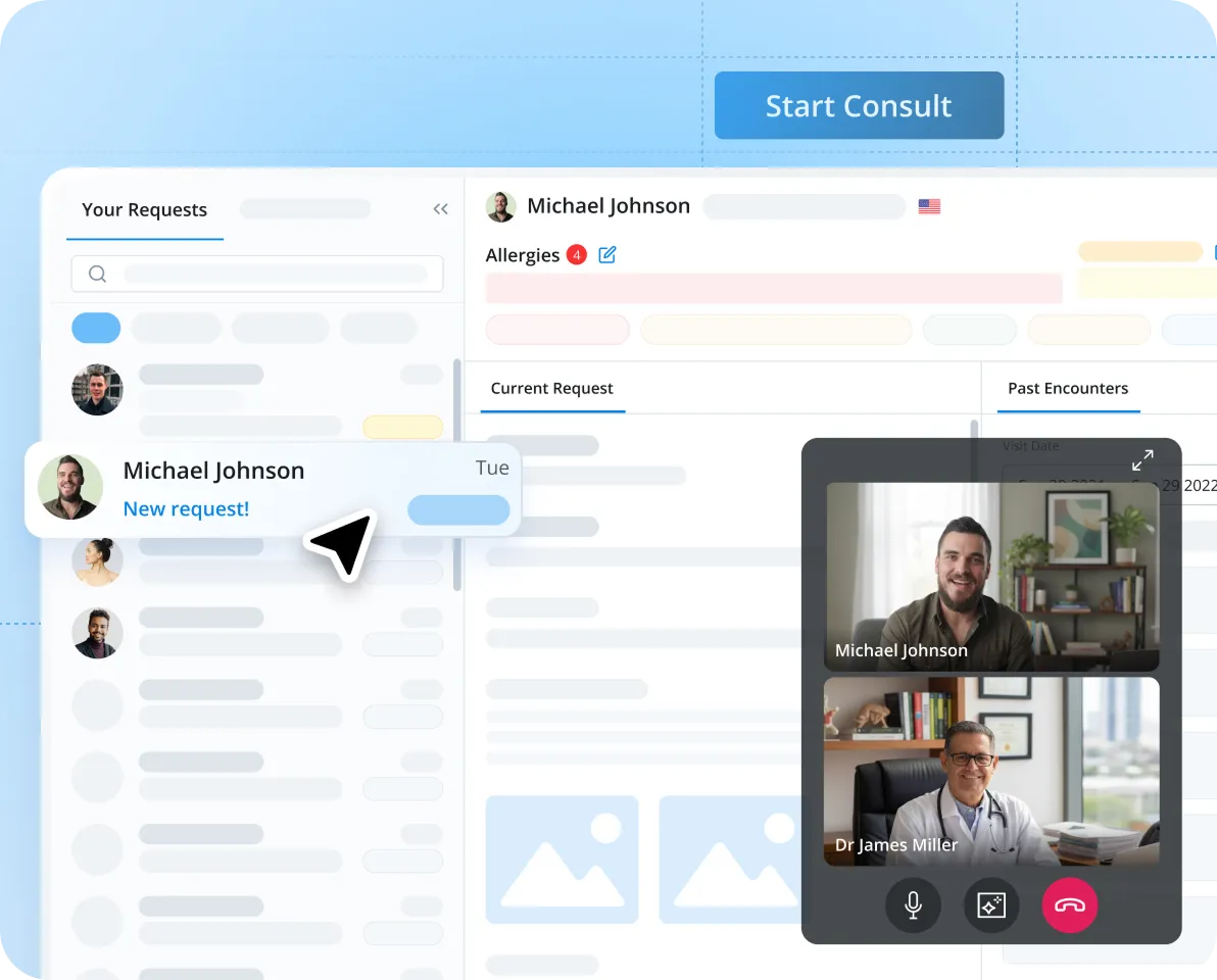 OtterSG telehealth — teleconsultation and hybrid care screens